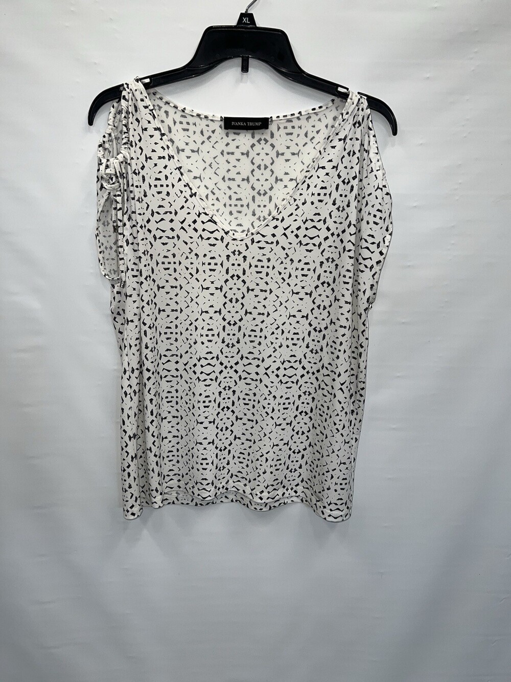 Ivanka Trump Blouse Women’s Large Multicolor Sleeveless Cotton Blend V-Neck